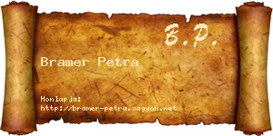 Bramer Petra névjegykártya